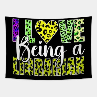 I Love Being A Librarian Leopard Valentines Day Librarian Tapestry