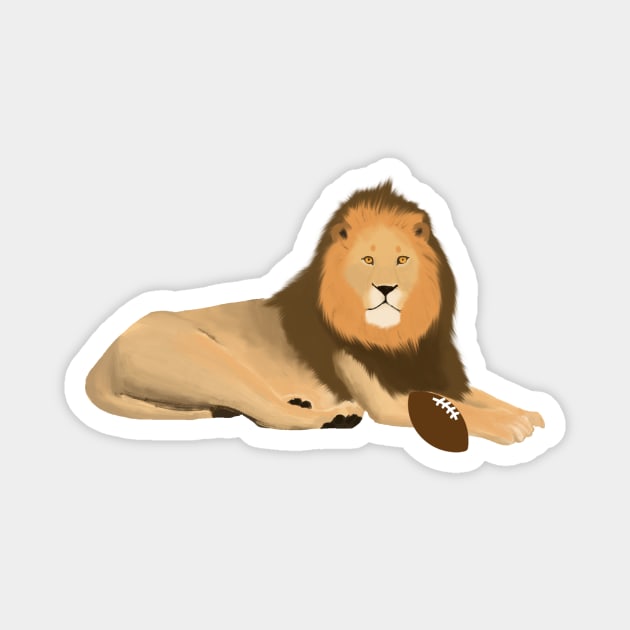 Football Lion Magnet by College Mascot Designs