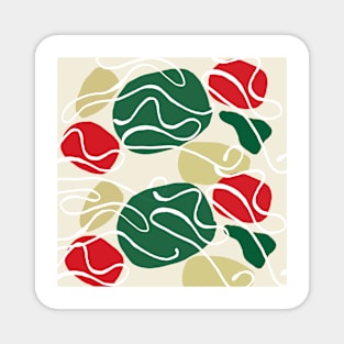 Christmas abstract green red pattern Magnet