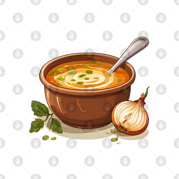 Savory Simplicity: Onion Soup Illustration by AlexBRD