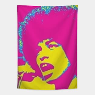 Angela Davis - Stylized Bright Tapestry