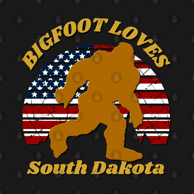 Bigfoot loves America and South Dakota too by Scovel Design Shop