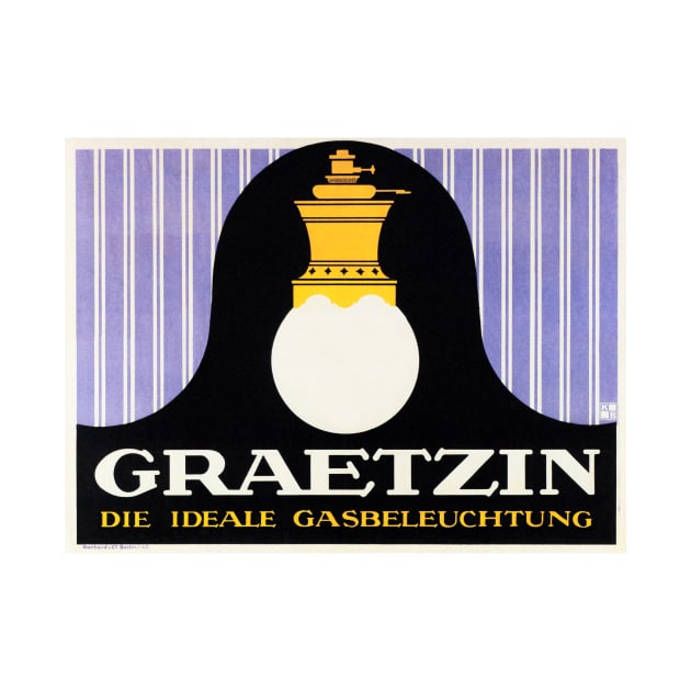 GRAETZIN The IDEAL GAS LAMP Lighting 1910 Vintage German Advertisement Art by vintageposters