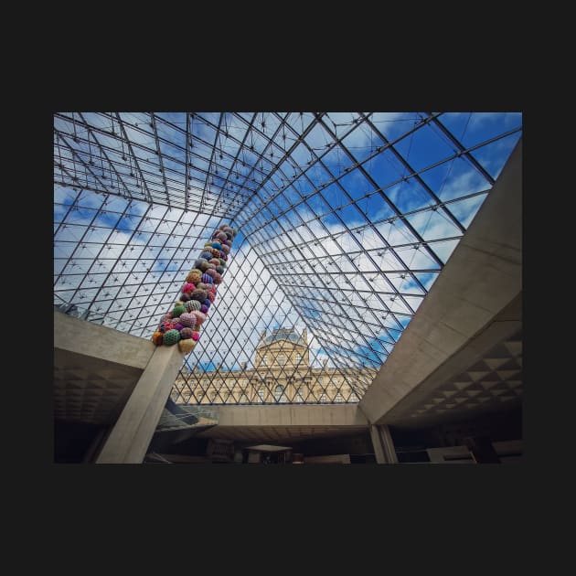 Underneath the Louvre glass pyramid by psychoshadow