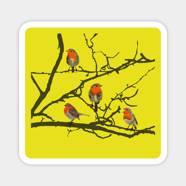 Christmas Robins Magnet by BOEC Gear