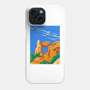 Balanced Rock near Big Bend National Park Texas USA WPA Poster Art Phone Case