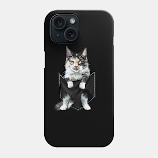 Funny Cute Cat Inside Pocket, Cat Lover Phone Case