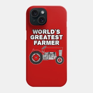 Vintage Tractor, World's Greatest Farmer, Farming Funny Phone Case