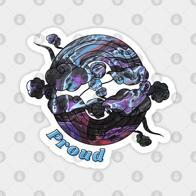 Proud Rainbows - Violet Galaxy Magnet by v_art9