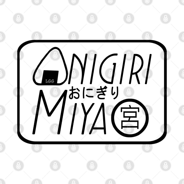 Onigiri Miya (in Black with border) by LetsGetGEEKY