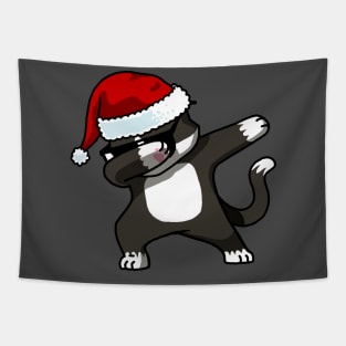 Cat Dabbing Frajola Santa Hat Tapestry