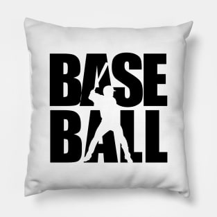 baseball player text masking black Pillow