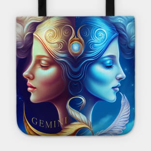 Zodiac Sign GEMINI - Fantasy Illustration of Gemini Tote