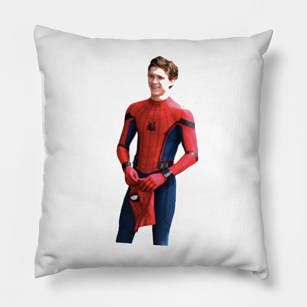 Tom Holland Spiderman Pillow by Biscuit25