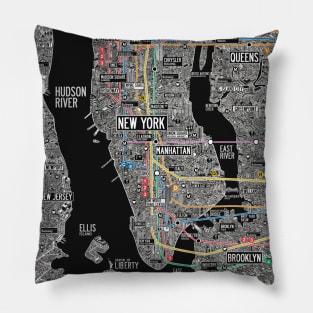 New york city subway street map Pillow