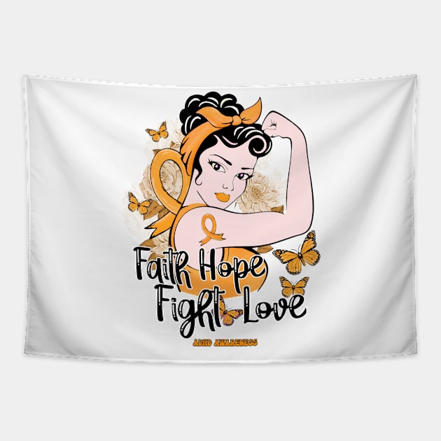 ADHD Awareness Awareness - Strong girl fight hope love Tapestry by JerryCompton5879