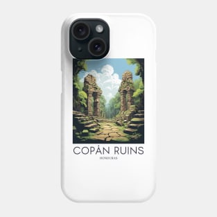 A Pop Art Travel Print of the Copán Ruins - Honduras Phone Case