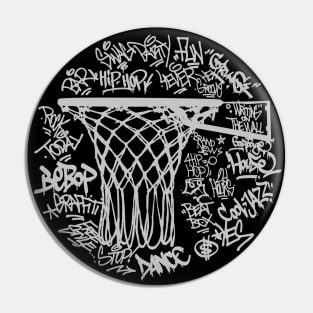 Basketball Retro Hoop Graffiti Backboard Hip Hop Pin