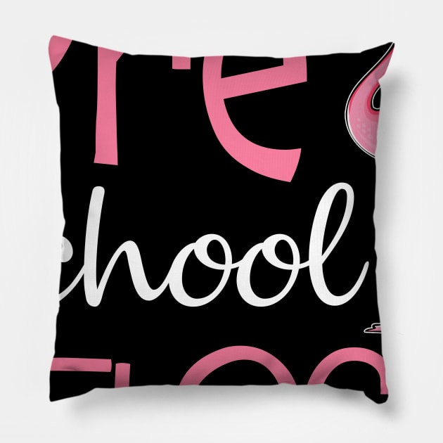 Flamingo Back To School Preschool Flock Pillow by Elliottda