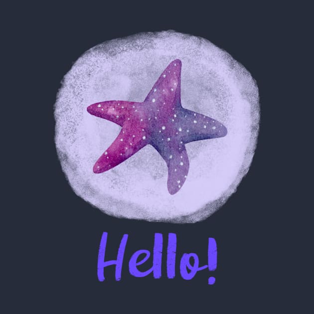 Watercolor Starfish - Hello by WizardingWorld
