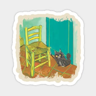 Van Gogh's Cat with Chair Magnet