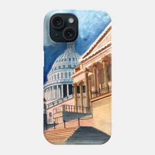 US Capitol Watercolor Phone Case