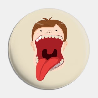 Mouth, Face And Tongue Combined Pin