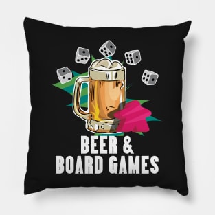 Beer & Board Games - Board Game Inspired Graphic - Tabletop Gaming  - BGG Pillow