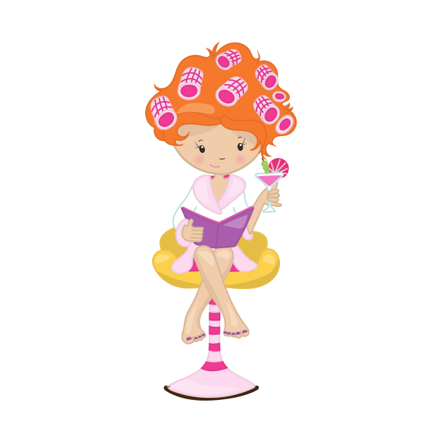 Cute Girl, Orange Hair, Beauty Salon, Hair Salon by Jelena Dunčević