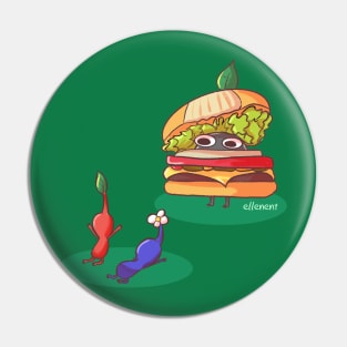 Pikmin worshiping the Burger Pikmin Pin