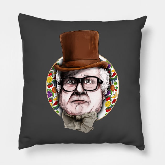 Willy Wonka DeVito Pillow by Harley Warren