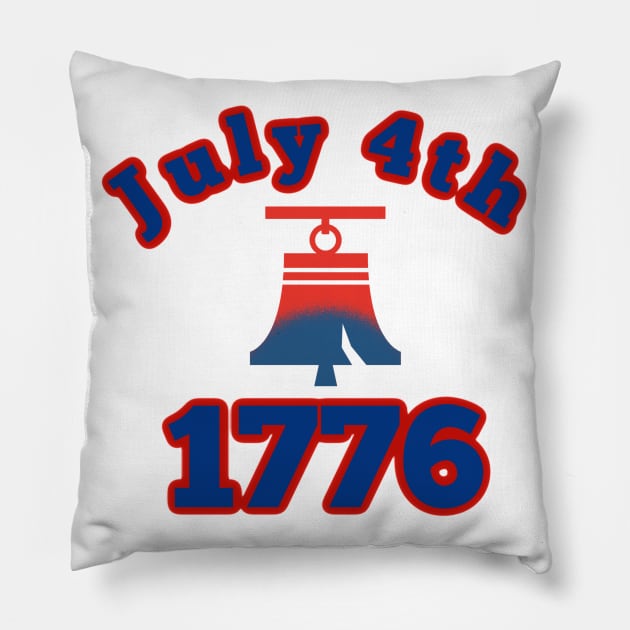 4th of July 1776 Liberty Bell Patriotic Design Pillow by DesignsbyZazz