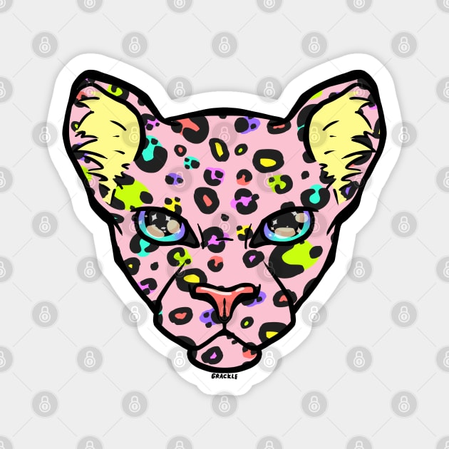 90s Rainbow Leopard Magnet by Jan Grackle