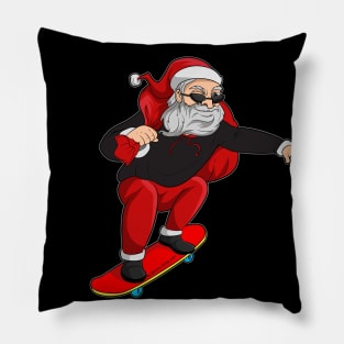 Urban Santa Skateboarding Christmas Pillow