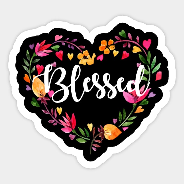 Blessed Mama Floral Heart T-shirt