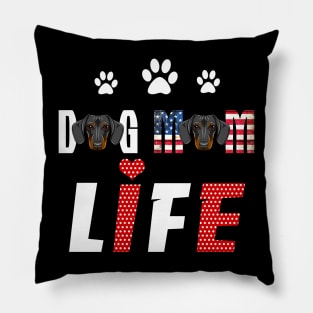 Dachshunds Mom Life Patriotic America 4Th Of July Pillow