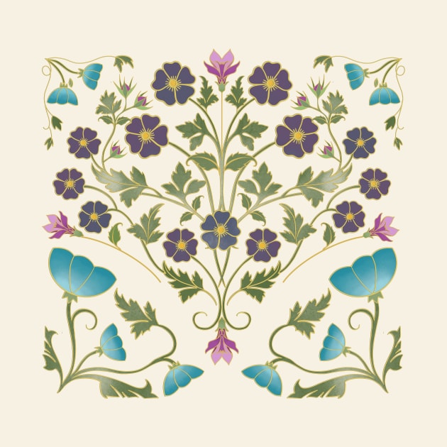 Art Nouveau Morning Glory Garden by LittleBunnySunshine