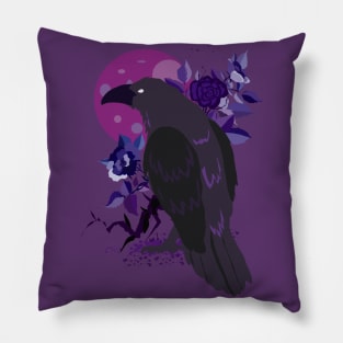 Purple crow Pillow