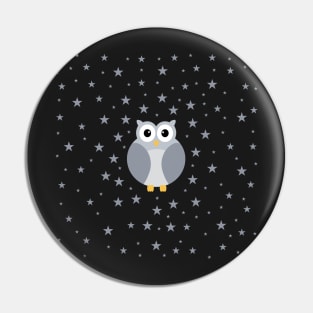 Cute Adorable Night Owl Bird Dark Pin