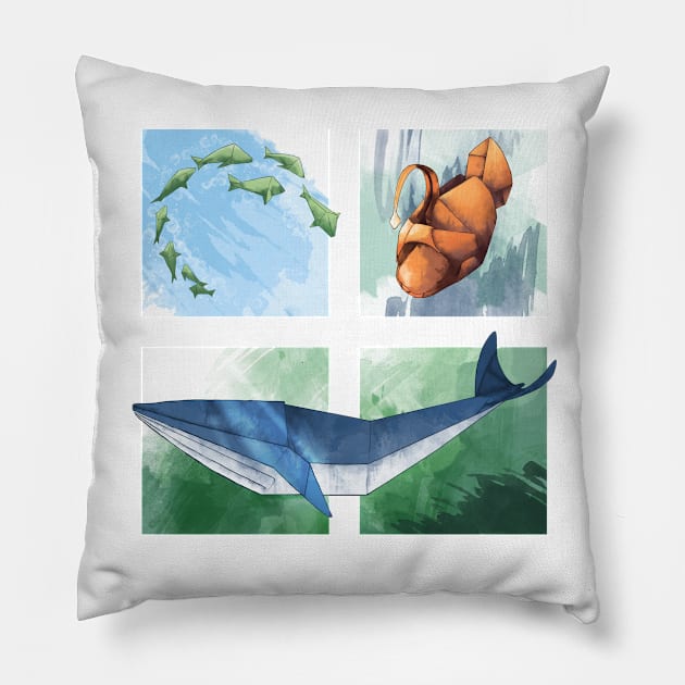 Origami Ocean Pillow by AniaArtNL