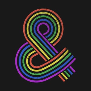 Rainbow Ampersand Vintage Styled & Symbol T-Shirt