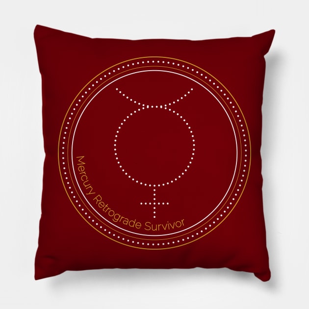 Mercury Retrograde Survivor - Funny Pillow by Pointless_Peaches