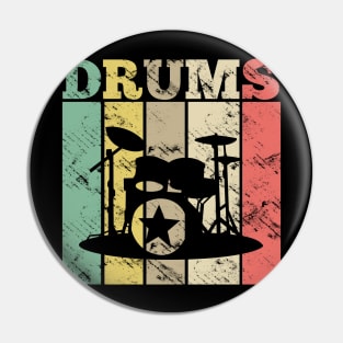 Retro Drums Drummer Pin