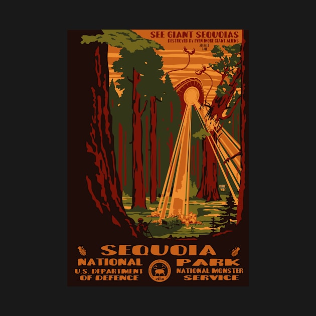 Sequoia alien invasion national park poster by rolphenstien