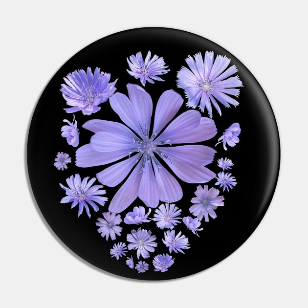 Purple Chicory Flowers: A Floral Arrangement Pin by Flowers on t-shirts