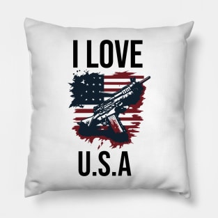 I love usa independence day typography design Pillow