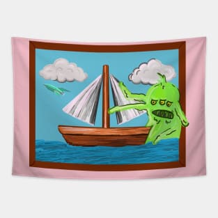 Simpsons Sailboat Painting w/ HG Blob & PlanEx Ship Tapestry