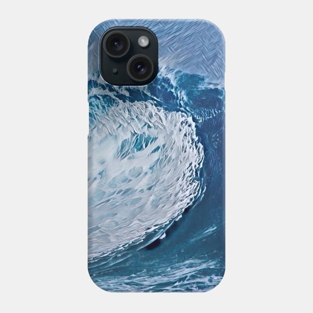 Big Blue Ocean Wave Phone Case by evokearo