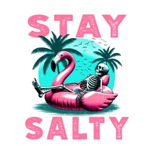 Stay Salty Skeleton Flamingo T-Shirt – Beach Bum Vibes Tee T-Shirt