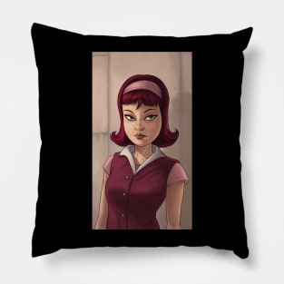 1960 vintage girl in her bad days Pillow